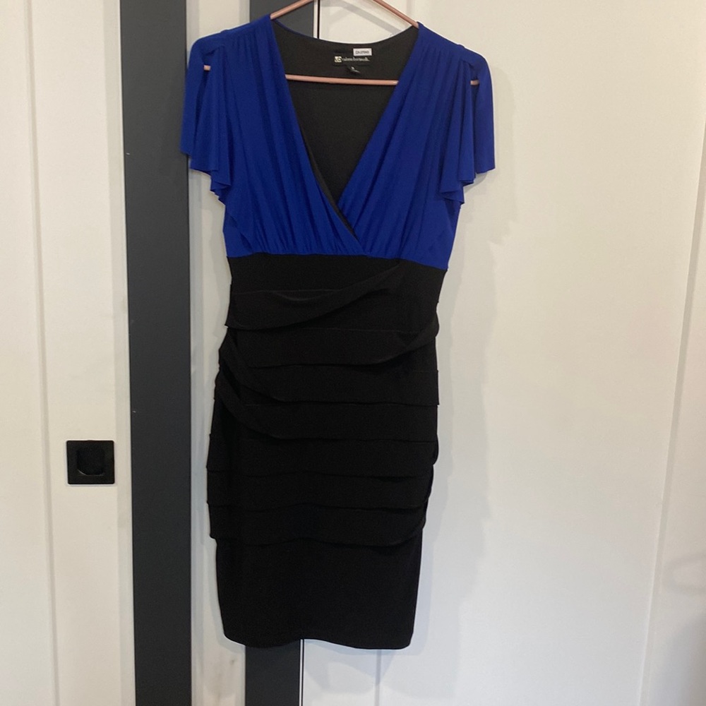 Blue and black dress